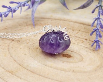 Pumpkin Necklace, Gemstone Necklace, Light African Amethyst Necklace, Halloween Jewelry, Autumn Jewelry, Thanksgiving Jewelry, Hostess Gifts