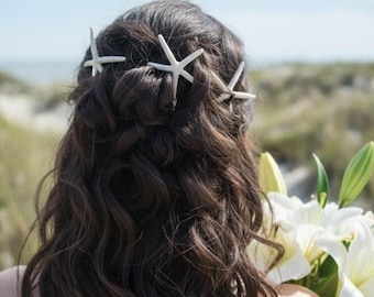 Starfish Barrette Clip, Mermaid Costume, Beach Wedding, Mermaid Party Halloween Mermaid Wedding Starfish Hair Pins Mermaid Hair Pins, Bridal