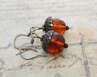 Eichel Ohrringe • Eichel Schmuck • Herbsthochzeit • Wald Ohrringe • Rustikale Ohrringe • Herbst Ohrringe • Herbst Ohrringe • Herbst Schmuck Natur