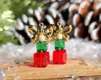 Christmas Present Earrings Christmas Earrings Christmas Jewelry Holiday Earrings Christmas Gift Stocking Stuffer Holiday Gift Hostess Gift