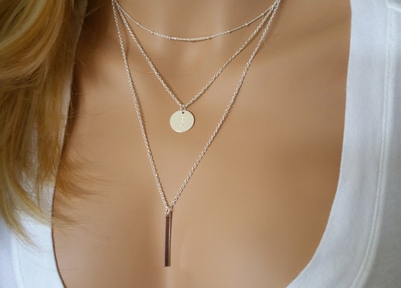 Monogram chain necklace