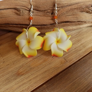 Flower Earrings Plumeria, Frangipani Floral Earrings, Hawaii Jewelry Hawaiian Jewelry, Tropical Flower, Flower Jewelry, Floral Jewelry