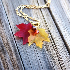 Maple Leaf Necklace, Fall Wedding, Leaf Necklace, Maple Leaf Charm, Woodland Necklace, Nature Jewelry, Autumn Necklace, Maple Leaf Pendant image 8