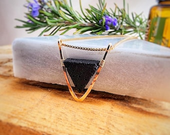 Essential Oil Lava Stone Necklace, Aromatherapy Diffuser Necklace, Anxiety Relief Jewelry, Spiritual Jewelry, Gifts, Handmade Hawaii