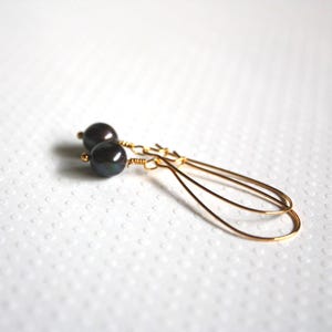 Tahitian Pearl Earrings • Pearl Drop Earrings • Simple Earrings • Everyday Earrings • Pearl Dangle Earrings • Bridal Earrings • Wedding image 6
