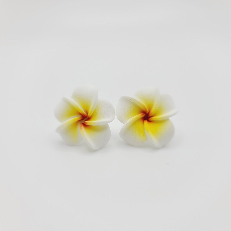 Flower Earrings Plumeria Frangipani Flower Jewelry Floral Etsy