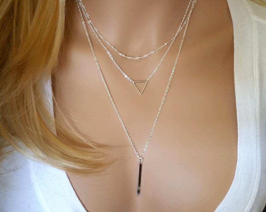 Triangle Layered Vintage Simple Necklace