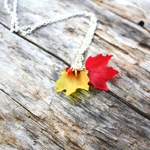 Maple Leaf Necklace, Fall Wedding, Leaf Necklace, Maple Leaf Charm, Woodland Necklace, Nature Jewelry, Autumn Necklace, Maple Leaf Pendant image 3