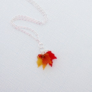 Maple Leaf Necklace, Fall Wedding, Leaf Necklace, Maple Leaf Charm, Woodland Necklace, Nature Jewelry, Autumn Necklace, Maple Leaf Pendant image 5