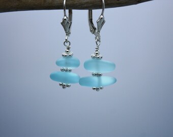 Aqua Sea Glass Earrings, Beach Earrings, Beach Wedding, Beach Jewelry, Sea Glass Jewelry, Seaglass Jewelry Summer Earrings, Hawaiian Jewelry
