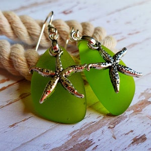 Green Sea Glass Earrings, Seaglass Earrings, Sea Glass Jewelry, Beach Glass Earrings, Beach Glass Jewelry, Beach Jewelry Ocean Beach Wedding