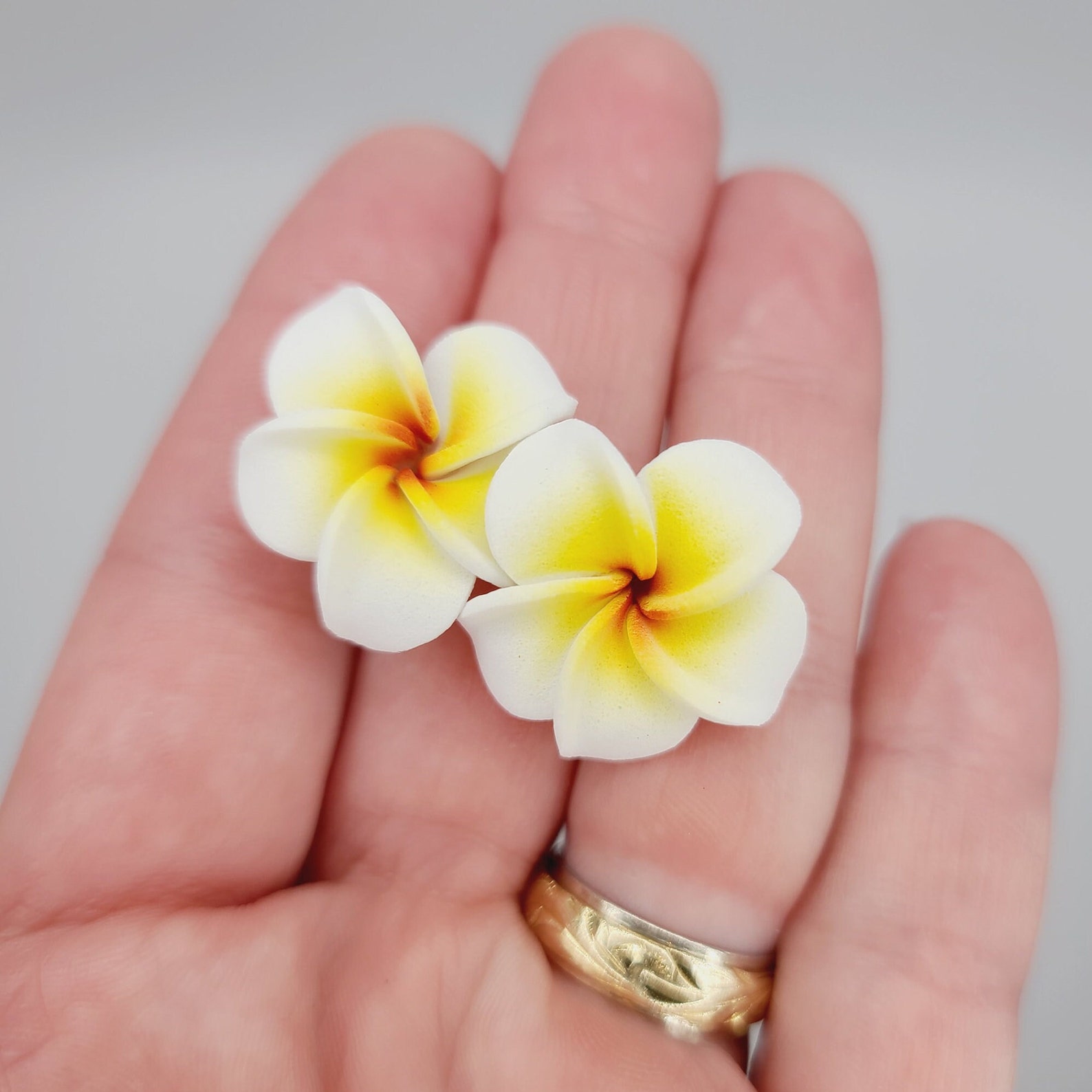 Flower Earrings Plumeria Frangipani Flower Jewelry Floral Etsy