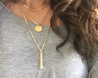 Gift for Her, Personalized Jewelry Gift, Initial Letter Necklace, Birthday Gift, Christmas Gift, Monogram Disk, Custom Necklace Mom Necklace