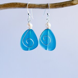 Teal Sea Glass Earrings, Seaglass Earrings, Sea Glass Jewelry, Beach Glass Earrings, Beach Glass ...