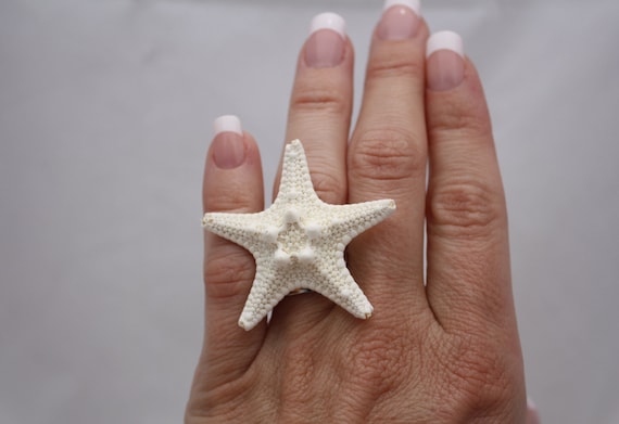 Enautoabs Bohemian Shell Étoile De Mer Ouvrir Bague Réglable Minuscule