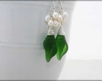 Sea Glass Earrings, Seaglass Earrings, Wedding Earrings Bridal Earring, Bridesmaid Earring Wedding Jewelry Bridal Jewelry Bridesmaid Jewelry