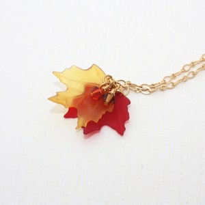 Maple Leaf Necklace, Fall Wedding, Leaf Necklace, Maple Leaf Charm, Woodland Necklace, Nature Jewelry, Autumn Necklace, Maple Leaf Pendant image 9