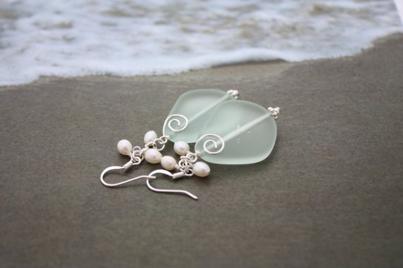 Etsy sea glass earrings hot sale