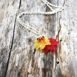 Maple Leaf Necklace, Fall Wedding, Leaf Necklace, Maple Leaf Charm, Woodland Necklace, Nature Jewelry, Autumn Necklace, Maple Leaf Pendant image 6