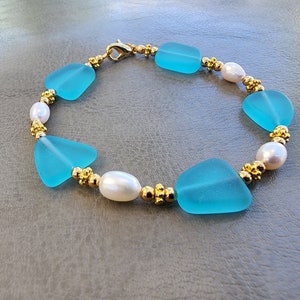 Bracelet en verre de mer, Bijoux en verre de mer, Bijoux de plage en verre, Bracelet de plage en verre, Bijoux de mariage, Demoiselle d'honneur pour la mariée