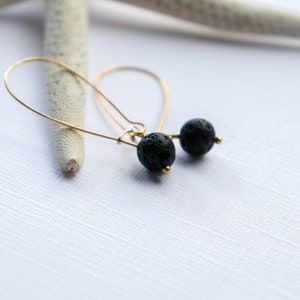 Lava Earrings, Diffuser Jewelry, Stone Earrings, Hawaiian Jewelry, Minimalist Earrings Essential Oil Jewelry, Simple Earrings Black Earrings image 6