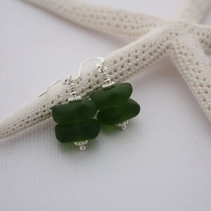 Green Sea Glass Earrings, Seaglass Earrings Beach Glass Earrings Seaglass Jewelry Green Earrings Sea Glass Jewelry, Beach Jewelry, Ocean image 4