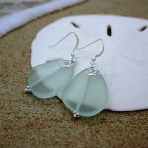 Aqua Sea Glass Earrings, Seaglass Earrings, Sea Glass Jewelry, Beach Glass Earrings, Beach Glass Jewelry, Beach Jewelry, Seaglass Jewelry image 2