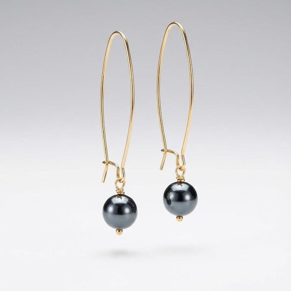 Tahitian Pearl Earrings • Pearl Drop Earrings • Simple Earrings • Everyday Earrings • Pearl Dangle Earrings • Bridal Earrings • Wedding