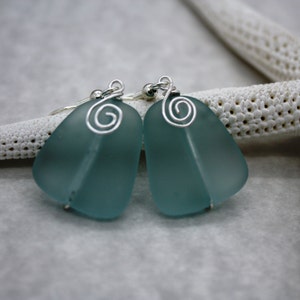Aqua Blue Earrings, Sea Glass Earrings, Sea Glass Jewelry, Beach Jewelry, Boho Earrings, Summer Jewelry, Bridal Earrings, Birthday Gift