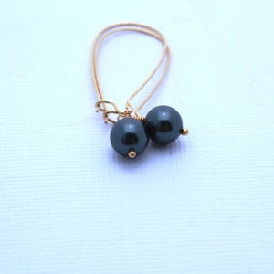 Tahitian Pearl Earrings • Pearl Drop Earrings • Simple Earrings • Everyday Earrings • Pearl Dangle Earrings • Bridal Earrings • Wedding image 7