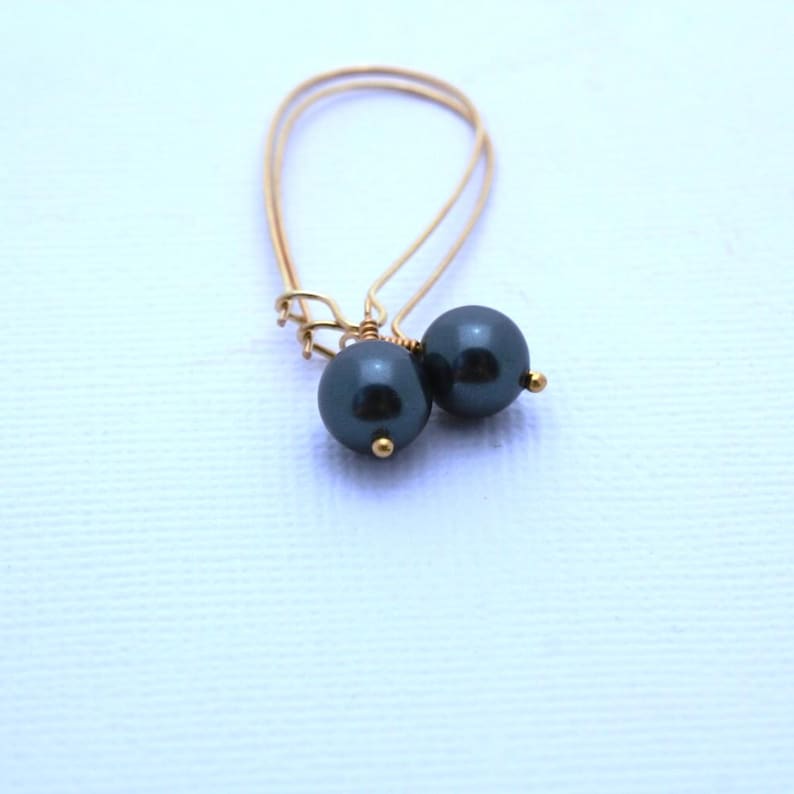 Tahitian Pearl Earrings • Pearl Drop Earrings • Simple Earrings • Everyday Earrings • Pearl Dangle Earrings • Bridal Earrings • Wedding image 7