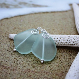 Aqua Sea Glass Earrings, Seaglass Earrings, Sea Glass Jewelry, Beach Glass Earrings, Beach Glass Jewelry, Beach Jewelry, Seaglass Jewelry image 1