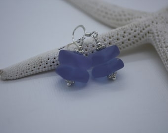 Purple Sea Glass Earrings, Seaglass Earrings, Beach Glass Earrings, Sea Glass Jewelry Seaglass Jewely Bridal Beach Wedding Ocean Jewelry