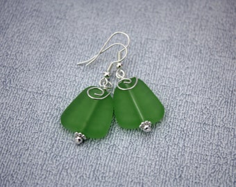 Green Sea Glass Earrings, Seaglass Earrings, Sea Glass Jewelry, Beach Glass Earrings, Beach Glass Jewelry, Beach Jewelry, Seaglass Jewelry