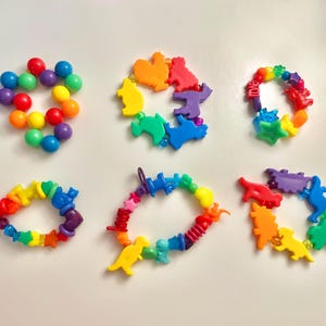 Silly Rainbow Bracelets! | funky kandi singles scene alternative j-fashion harajuku decora kidcore clowncore Pride PLUR rave EDM dinosaur