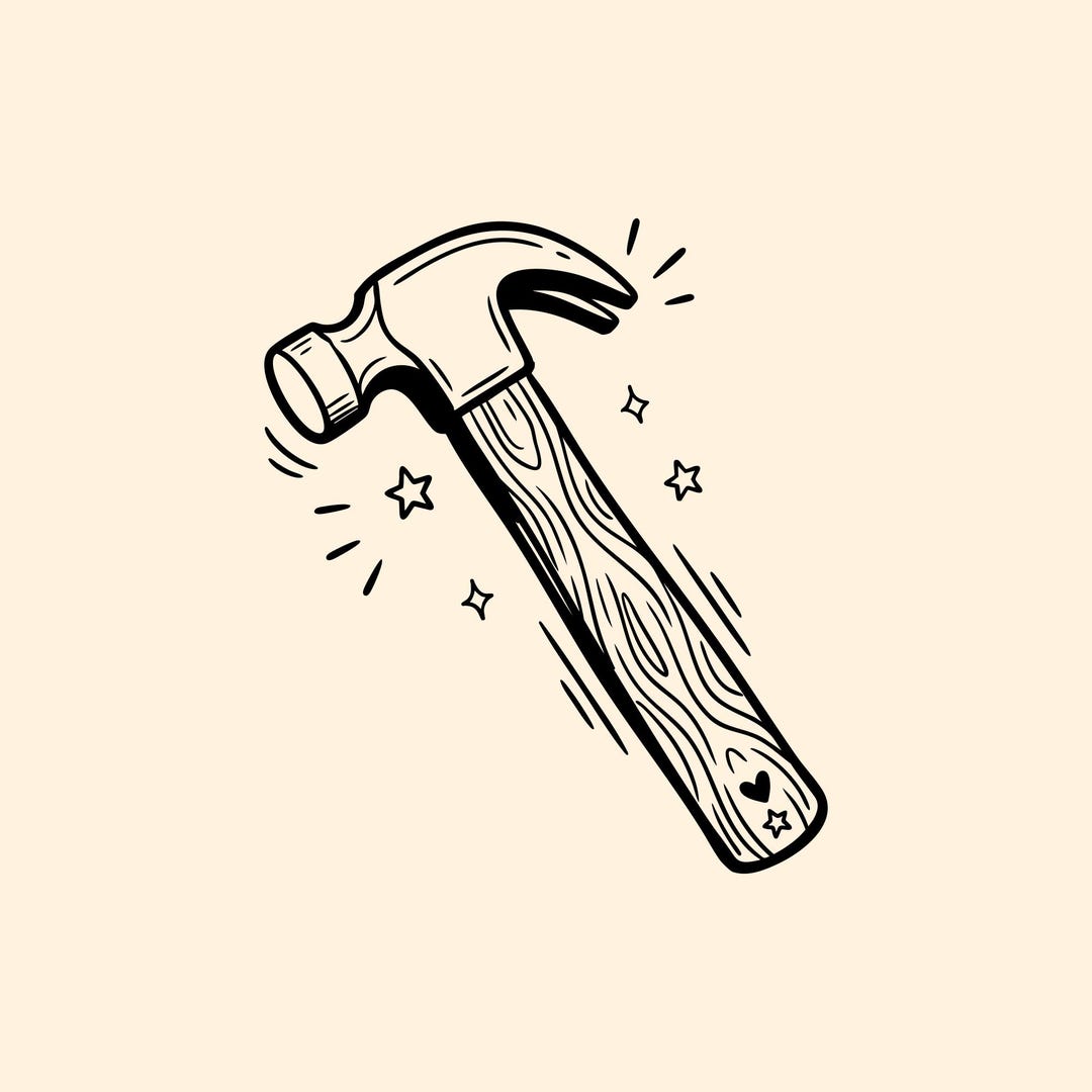 Hammer Tool in Cartoon Style Clip Art | Instant Download PDF and SVG ...