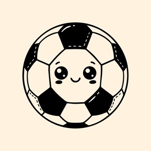 Fotboll med ansikte och söta kinder | Direktnedladdning i PDF och SVG | Vektorgrafik | Digital design