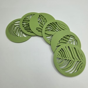3D Printed Leaf Espresso Cup Coasters: Eco-Friendly PLA Set