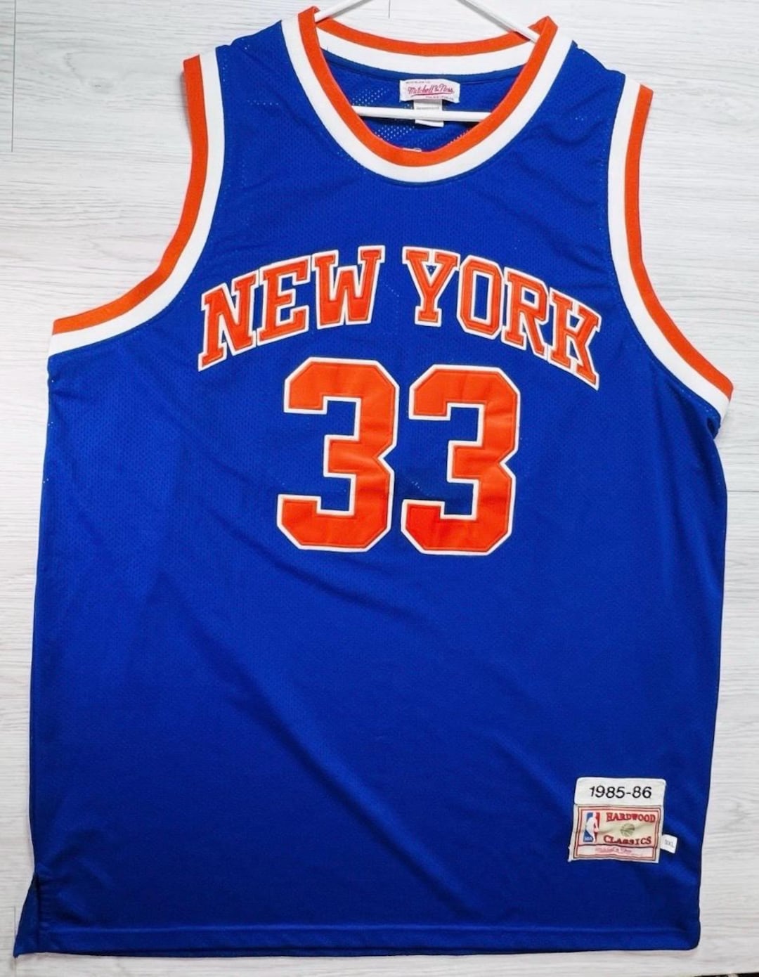 Patrick Ewing New York Knicks Jersey 1985-86 Mitchell & Ness 3XL Blue ...