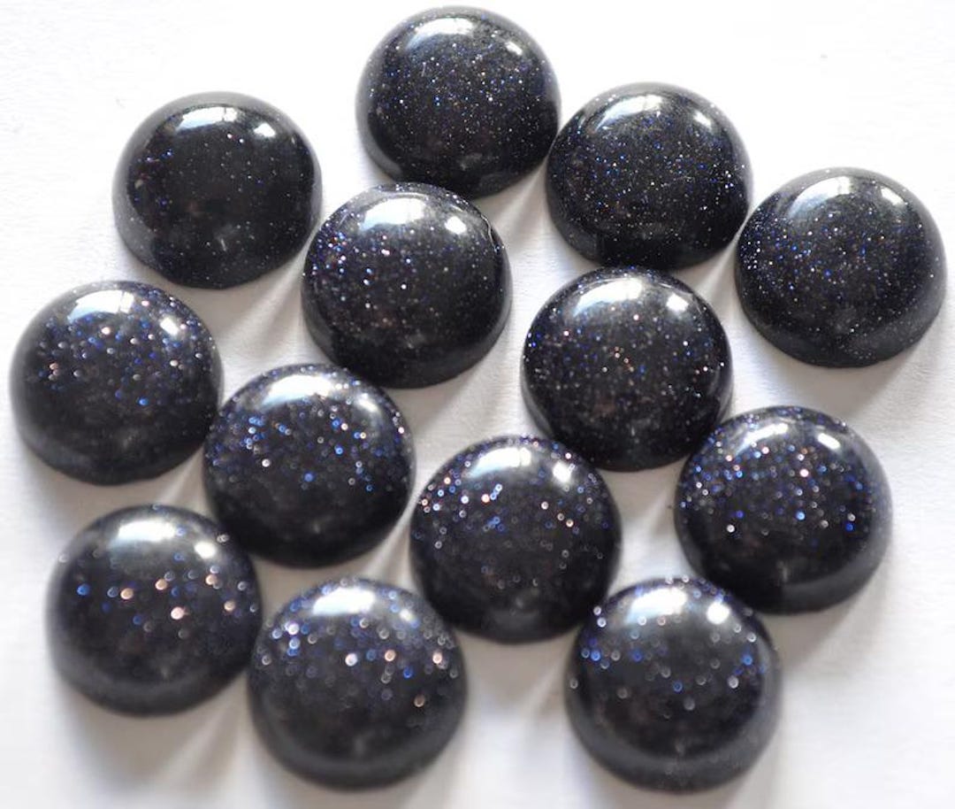 Blue Goldstone Round Cabochon: Round Flat Back Gemstone All Sizes (5mm ...