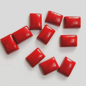 Natürliche rote Koralle Rechteck & Baguette Cabochon mit flacher Rückseite, Supper Qualität kalibriert Lose Edelstein. 4x6mm Auf 18x25mm.