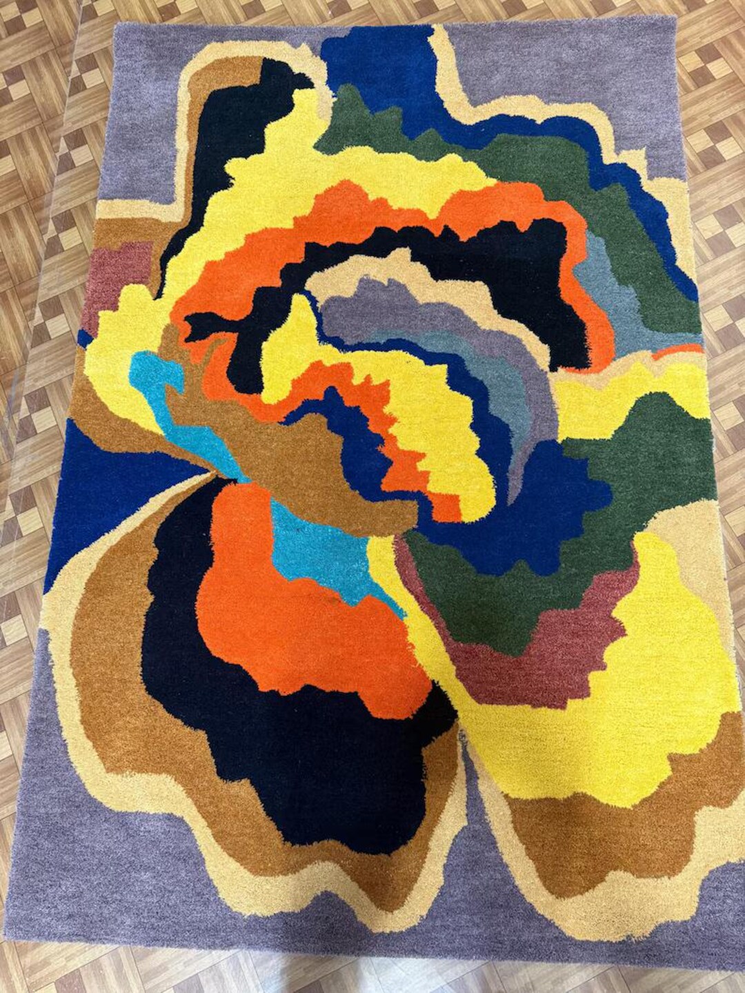 Modern Abstract Colorful Wool Rug | Handmade Tufted Art Carpet ...