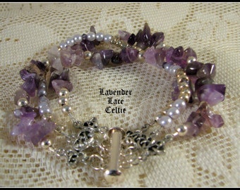 Amethyst Three-Strand Celtic Knot Bracelet