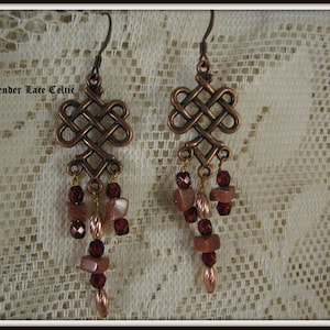 Goldstone Celtic Knot Earrings Gift