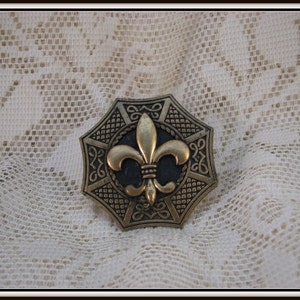Fleur de Lis Brass Clip Clock Watch Gift