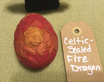 Dragon Egg - Celtic-Sealed Fire Dragon OOAK