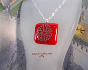 Red Glass Celtic Pendant