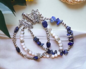 Lapis Lazuli Three-Strand Bracelet