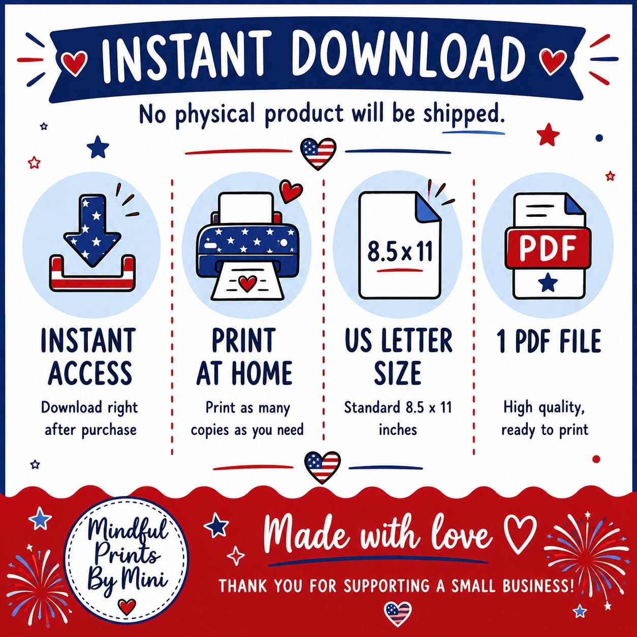 4th of July Printable Worksheet for Kids, All About America Fill in ...