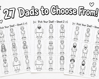 ¡Elige a tu papá! Actividad de recortar y pegar para el Día del Padre / Todo sobre papá (Descarga instantánea)